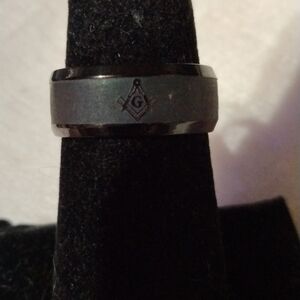 Mason steel wedding band ring black NWT (sku 648)